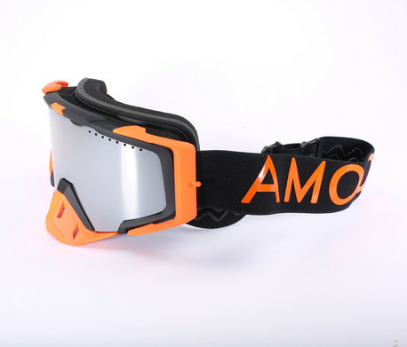 Ochelari Snowmobil AMOQ Aster Black-Orange Silver Mirror-1