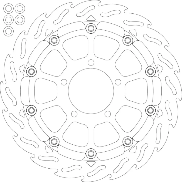Flame Floating Alu Brake Disc Black, Silver -1