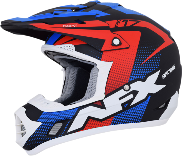 Casca AFX FX-17 Holeshot Blue/Matte Black/Red/White-0