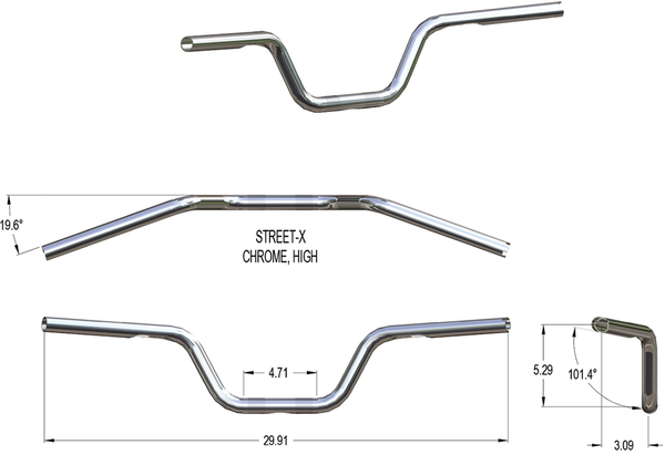 Street-x Handlebars Silver, 1, nordicamoto.ro