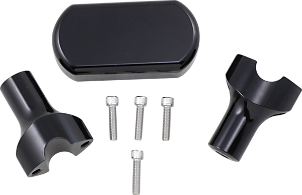 Solid Handlebar Riser & Top Clamp Kit Black, 1, nordicamoto.ro