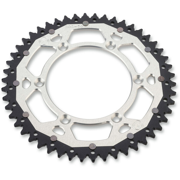 MOOSE RACING Pinion spate dublu Negru, Argintiu, Anodizat, 2, nordicamoto.ro