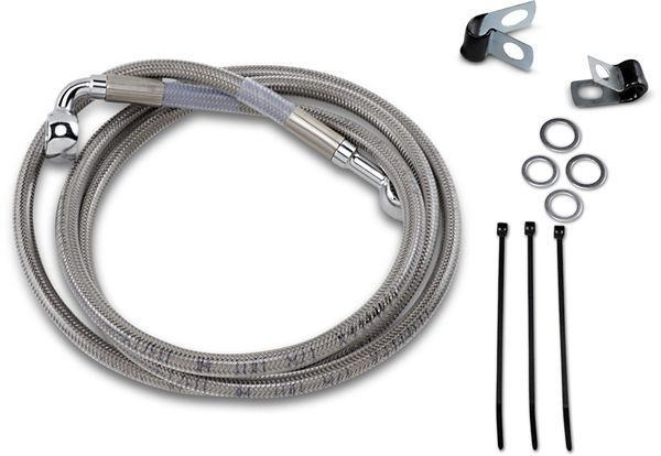 Extended Length Stainless Steel Brake Line Kit Silver, Clear-coated Oversize [+102 mm (4'')], 1, nordicamoto.ro