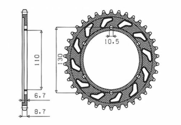 Steel Rear Sprocket Natural, 1, nordicamoto.ro