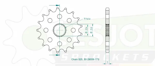 Sport Sprocket Front 525 Natural, 2, nordicamoto.ro