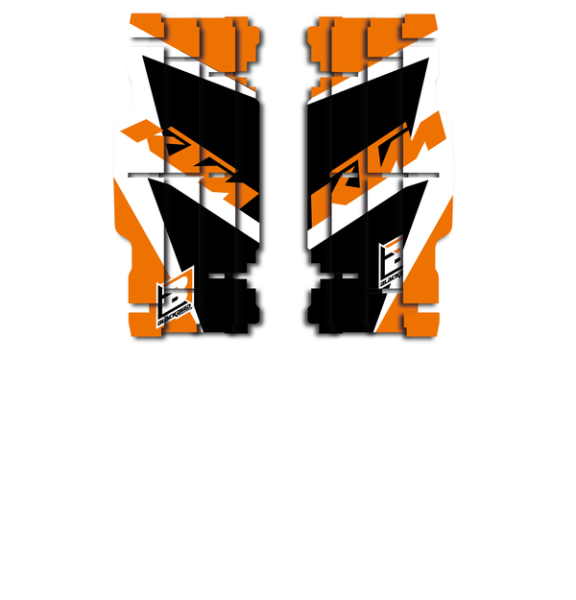 Rad Louver Decals Black, Orange, White, 1, nordicamoto.ro