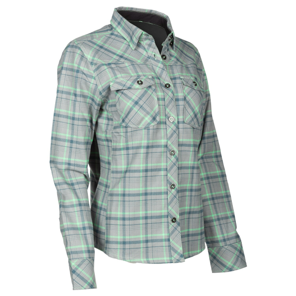 Camasa Dama Klim Upland Flannel Monument Gray - Wintermint-5