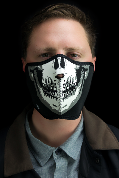 Half Mask Glow Skull Face Black, 2, nordicamoto.ro