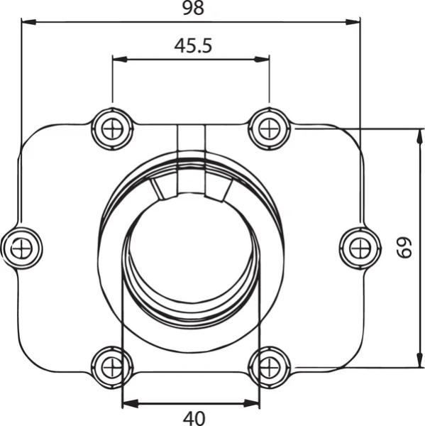 Carburetor Mounting Flange Black-0