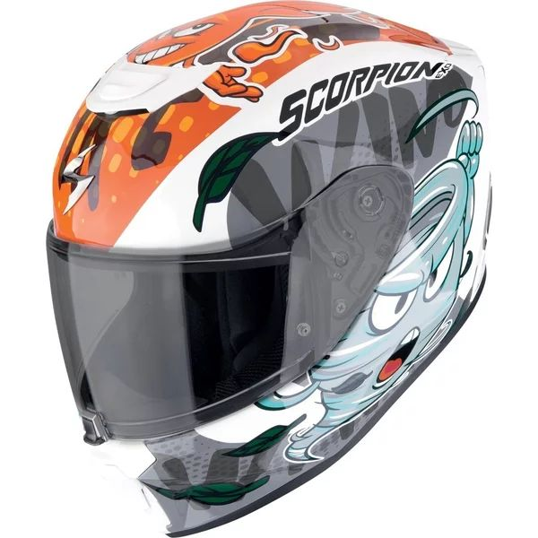 Casca integrala de copii SCORPION EXO-JNR AIR The4Elements S Alb/Albastru/Portocaliu, 1, nordicamoto.ro