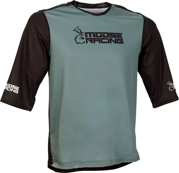 Tricou Moose Racing MTB 3/4 Green/Black-2