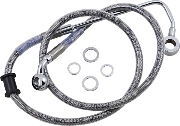 Extended Length Stainless Steel Brake Line Silver, Clear-coated Oversize [+102 mm (4'')], 1, nordicamoto.ro