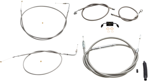 Standard Stainless Braided Handlebar Cable/brake Line Kit Silver, 1, nordicamoto.ro