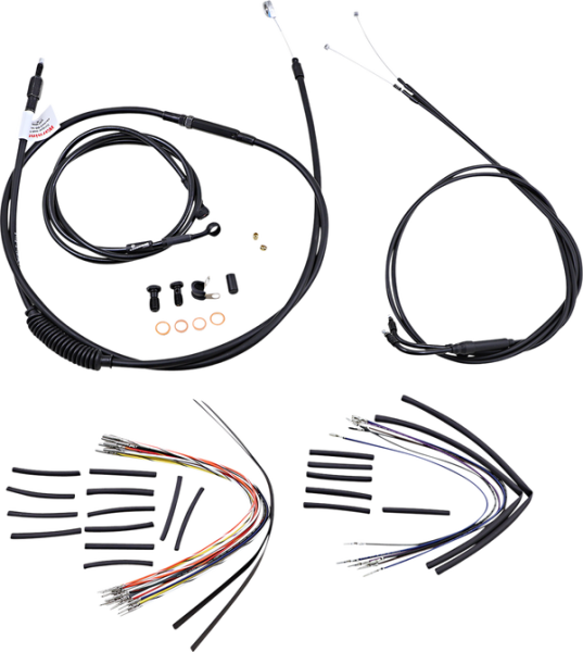 Complete Black Vinyl Handlebar Cable/line Kit For Ape Hanger Handlebars Black, 1, nordicamoto.ro