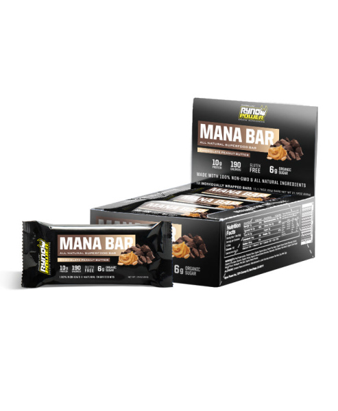 Baton proteic Ryno Power MANA Chocolate Peanut Butter cu ciocolată și unt de arahide, 6, nordicamoto.ro