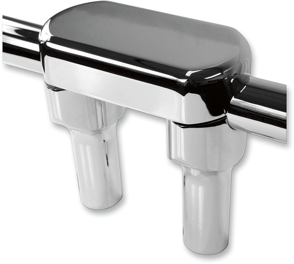 Hefty Handlebar Riser & Top Clamp Kit Silver, 1, nordicamoto.ro