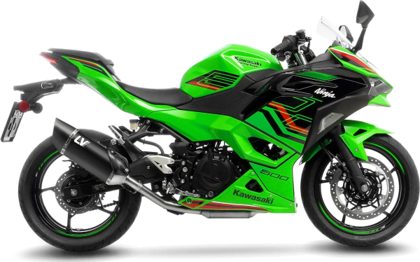 Tobă de eșapament LeoVince LV-14 R Black Edition Slip-On pentru Kawasaki Z400 / Z500, 3, nordicamoto.ro