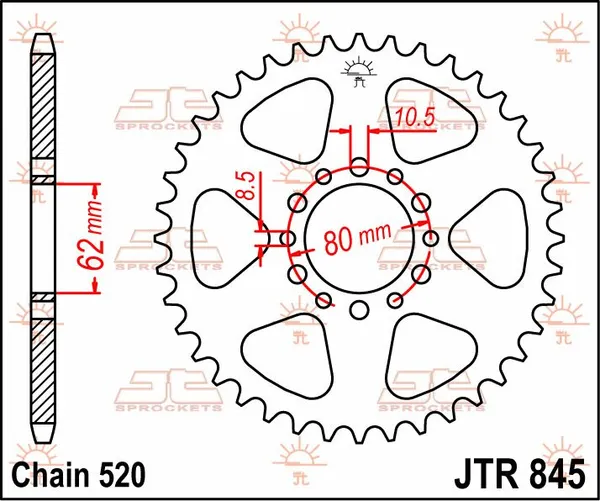 JT SPROCKETS Rear Sprocket Black -0