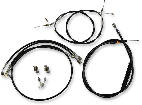 Standard Black Vinyl Braided Handlebar Cable/brake Line Kit Black, 1, nordicamoto.ro