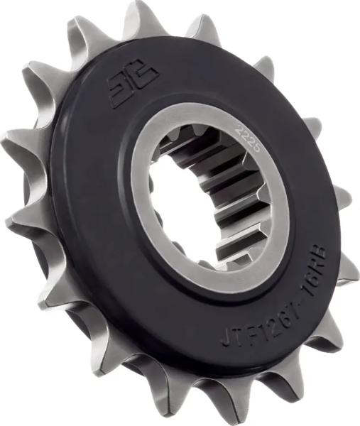Pinion față cu amortizare din cauciuc, negru, natural, 1, nordicamoto.ro