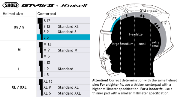 Captuseala casca SHOEI GTA2/JCR2 Type-N XL13-0