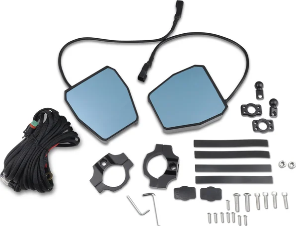 Utv Led Lighted Mirror Black, 2, nordicamoto.ro