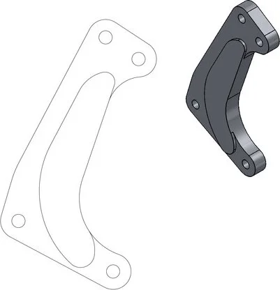 Suport adaptor pentru disc de frână Supermoto, negru, 1, nordicamoto.ro