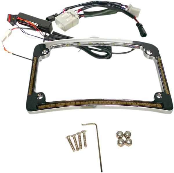 Plug & Play Run/brake/turn Led Radius License Plate Frame Amber, Red, White, 1, nordicamoto.ro