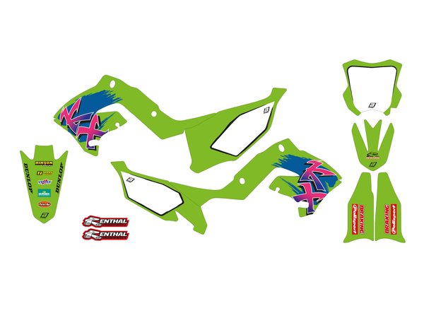 Graphic Kit Retro Green, Pink, 1, nordicamoto.ro