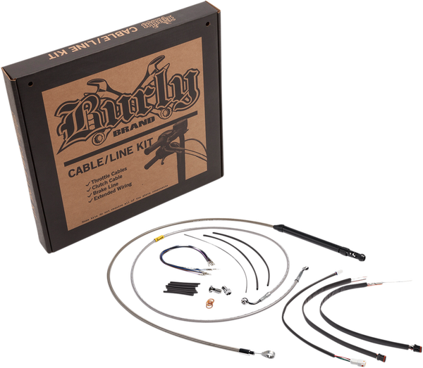 Handlebar Cable And Brake Line Kit For Burly Ape Handlebars Silver, 1, nordicamoto.ro