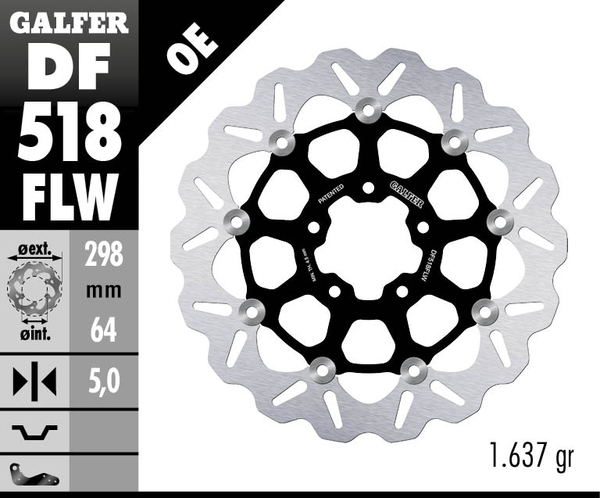 Skull Brake Rotor Black, Silver, 1, nordicamoto.ro