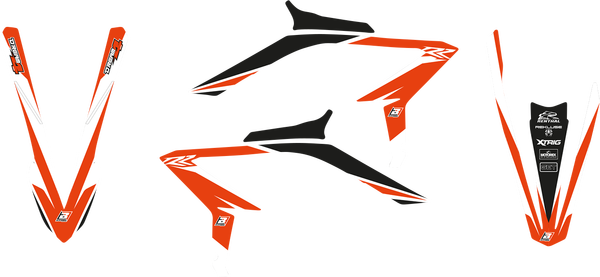 Graphics Kit With Seat Cover Black, Orange, White, 1, nordicamoto.ro