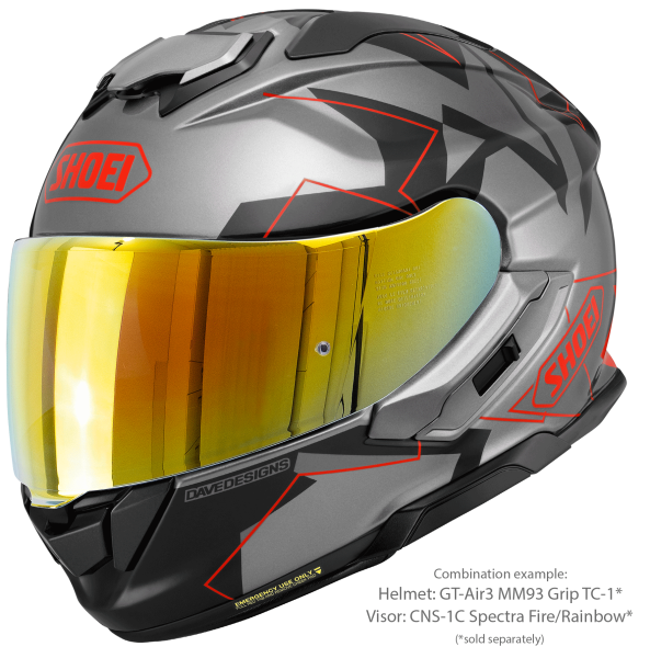 Casca integrala SHOEI GT-AIR3 MM93 COLLECTION GRIP TC-1 Gri/Rosu XXL-4