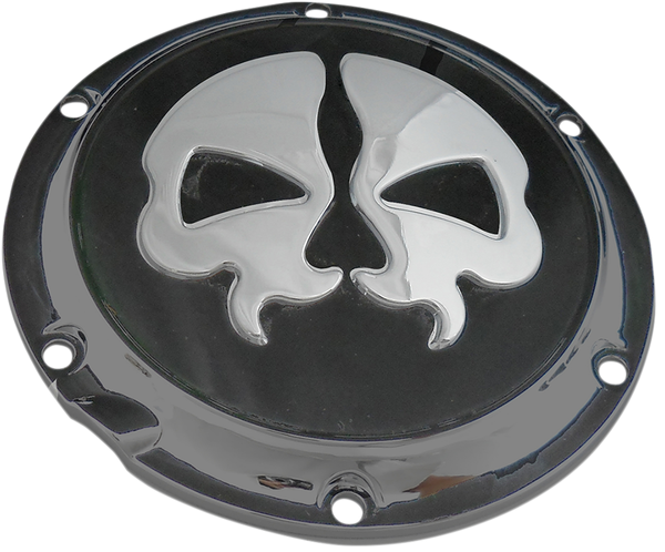 Split Skull Derby Cover Black, Chrome, 2, nordicamoto.ro
