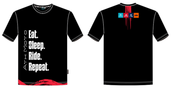 TRICOU CFMOTO ROMANIA “EAT SLEEP RIDE REPEAT” – NEGRU / ROȘU, 1, nordicamoto.ro
