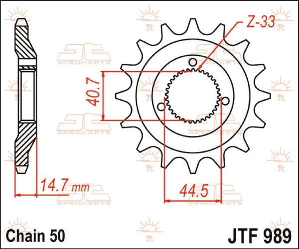 JT SPROCKETS Pinion față, culoare naturală, 2, nordicamoto.ro