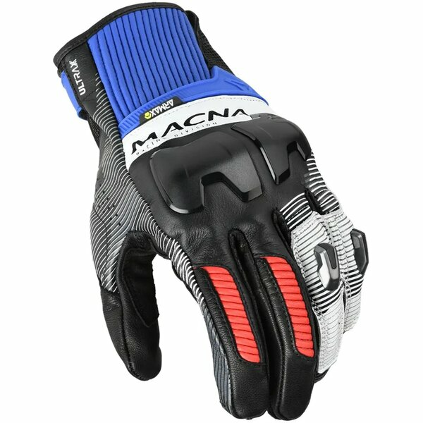 Manusi de piele MACNA ULTRAXX 2.0 S Negru/Albastru/Rosu, 2, nordicamoto.ro