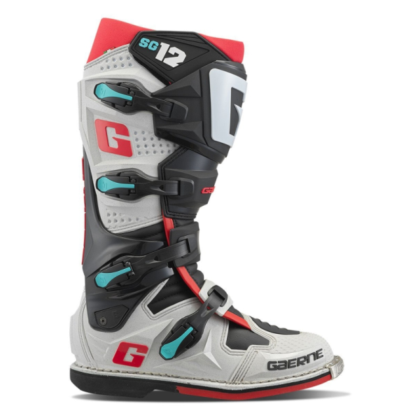 Cizme Motocross/Enduro Gaerne SG12 Gravel Grey/Red/Blue/Black, 1, nordicamoto.ro