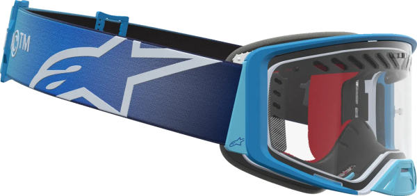 Ochelari Alpinestars Supertech Dura Air Fluid Albastru/Argintiu/Lentila Clara, 8, nordicamoto.ro