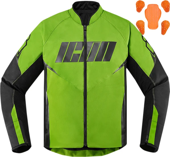 Geaca Textil Icon Hooligan Black/Green 4XL, 1, nordicamoto.ro