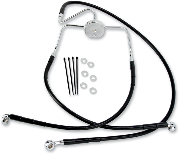 Stainless Steel Brake Line Kit Black, 1, nordicamoto.ro