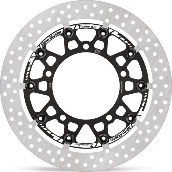 Halo Series T-floater Brake Rotor Black, Silver, Stainless Steel -d0ec2872ec5927d203eeefc136ce796f.webp