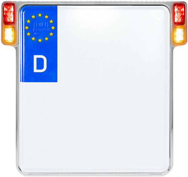 All-in-one 2.0 License Plate Holder W/ Led Plate Lights, Brake And Rear Lights Chrome, 2, nordicamoto.ro