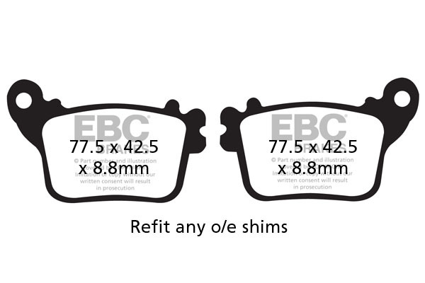 Vee Semi-sintered Brake Pads, 2, nordicamoto.ro