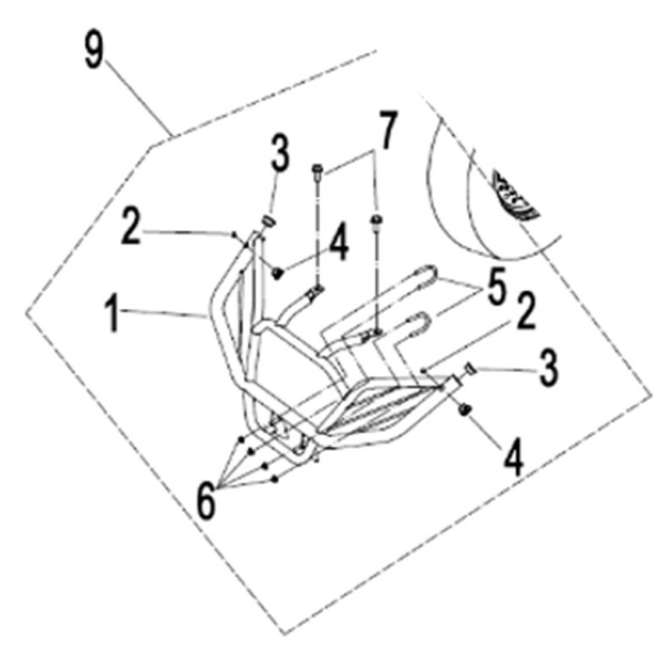 BARĂ PROTECȚIE FAȚĂ ATV CFMOTO 400/450 S / 400/450 L / 500/520 S / 500/520 L – NEGRU, 3, nordicamoto.ro