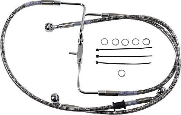 Extended Length Stainless Steel Brake Line Silver, Clear-coated Oversize [+152 mm (6'')], 1, nordicamoto.ro