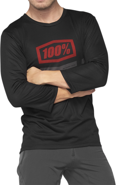 Tricou MTB 100% Airmatic 3/4 Sleeve Black/Red-3