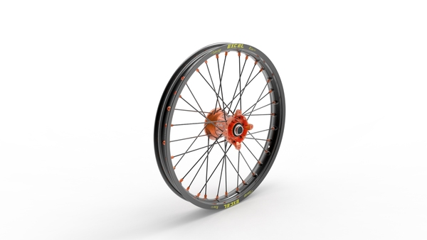 Elite Mx-en Wheel, Black Spokes Black, Orange 