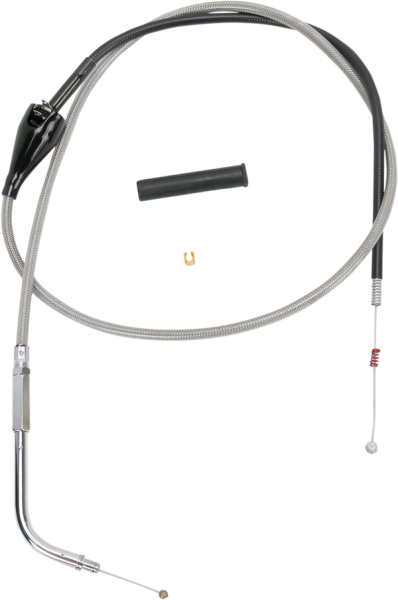 Stainless Braided Idle Cable Silver, 1, nordicamoto.ro