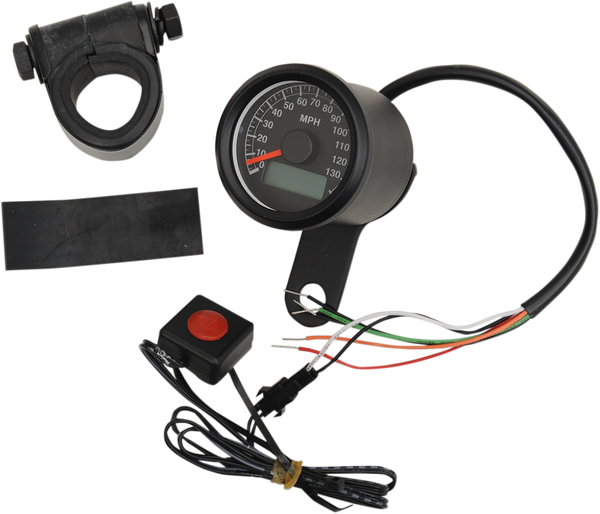 Programmable Mini Electronic Speedometer With Odometer/tripmeter Black, 1, nordicamoto.ro
